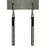 B.Tiff Bar II Black Stainless Steel Earrings Tension Set Pavé 0.02ct CZ - ILoveThatGift