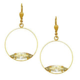 La Vie Parisienne Gold Round Hoop with Marquise Clear Crystal Earrings 9406G