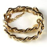 Rush Gold Chain Link and Leather Double Wrap Bracelet - ILoveThatGift