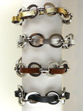 D and O Ring Chain Link Leather Bracelet by Rush wear with CC Skye