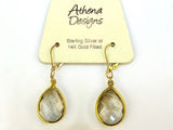 Copper Infused Quartz Cabochon Faceted Earrings by Athena Designs Gold Filled - ILoveThatGift