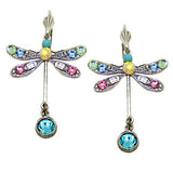 Anne Koplik Swarovski Crystal Dragonfly Drop Earrings ES7867PAS Silver Pastel