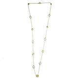 Brushed Gold Toned Bead and Pave Chain Necklace Siviglia Marco Bicego Inspired - ILoveThatGift