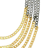 24K Gold Plated Black 5 Flat Curb Chain Necklace Hagar Satat Handmade