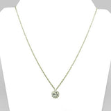 Handmade Silver Clear Swarovski Crystal Surround Gem Necklace - ILoveThatGift