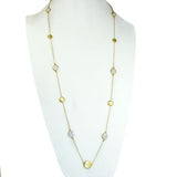 Brushed Gold Toned Bead and Pave Chain Necklace Siviglia Marco Bicego Inspired - ILoveThatGift