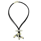 Simon Sebbag Black Leather White Pearl Toggle Necklace Sterling Silver Beads NL100BP - ILoveThatGift