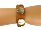 Soft Leather Bracelet Large Screw Dark Brown or Saddle wear with CC Skye - ILoveThatGift