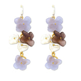 French Bouquet Flower Earrings Lilac Violet Pearl Michael Michaud Nature Silver Seasons 3313