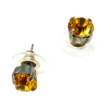 Mariana Handmade Swarovski Crystal Earrings 8mm Stud Post 385 Sunflower Yellow Orange