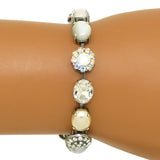Mariana Handmade Swarovski Crystal 4416 Bracelet M1201Clear AB MOP Pearl