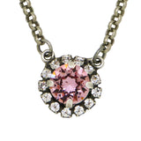 Dorata Handmade Vintage Pink Swarovski Pendant Necklace wear with Mariana