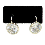 Silver or Gold Round Bezel CZ Earrings Designer Inspired - ILoveThatGift