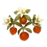 Orange Flower Drop Brooch Pin by Michael Michaud Nature Silver Seasons 5981