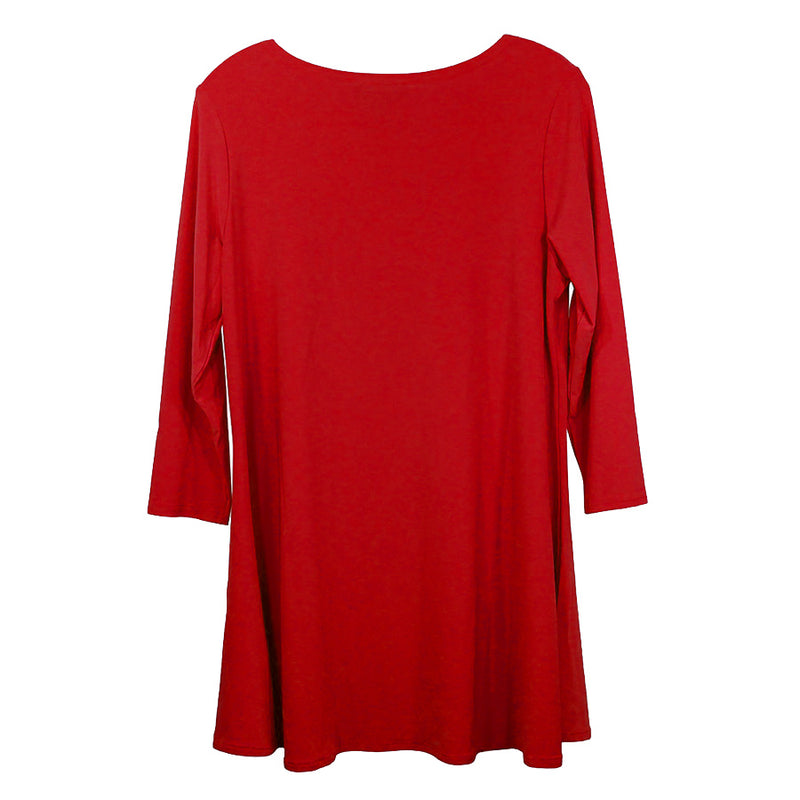 Alisha D Scoop Neck Tunic Red Jersey Knit Small - ILoveThatGift