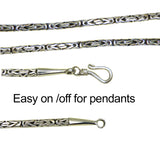 Sterling Silver Handmade 2.5mm Bali Byzantine Link Necklace with Hook Clasp - ILoveThatGift