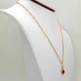 Persimmon Red Stone Pendant 14K Gold plated Chain Necklace by Trades Haim Shahar - ILoveThatGift