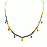 Hematite Natural Stone Beads 14K Gold Plated Necklace Trades Haim Shahar