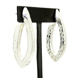 Simon Sebbag Sterling Silver 925 Abstract Hammered Oval Hoop Earring E2387 - ILoveThatGift