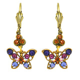 Anne Koplik Small Openwork Purple Butterfly Earrings with Swarovski Crystal ER4058PUR