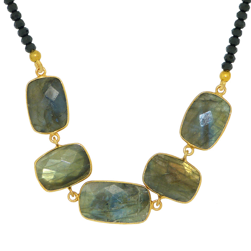 Handmade Labradorite Long Gold Necklace by Felix Z Geode - ILoveThatGift