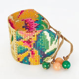 Handmade 18 Kt. Gold-Plated Bead Bracelet Full Color Amazon Large by Martha Duran