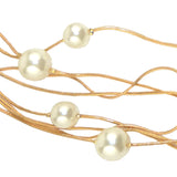 4 Strand Rose Gold Pearl Necklace 26