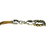 Simon Sebbag Sterling Silver Bead Leather Green Gold Hematite Lariat Necklace NB940GGHS - ILoveThatGift