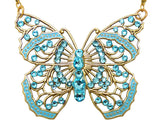 Anne Koplik Large Filigree Enamel Swarovski Crystal Butterfly Necklace NK4579LTU