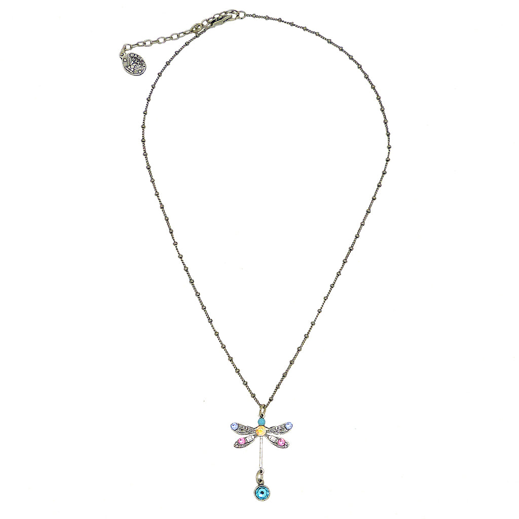 Anne Koplik Swarovski Crystal Single Dragonfly Necklace NSG402LTU Silver - ILoveThatGift