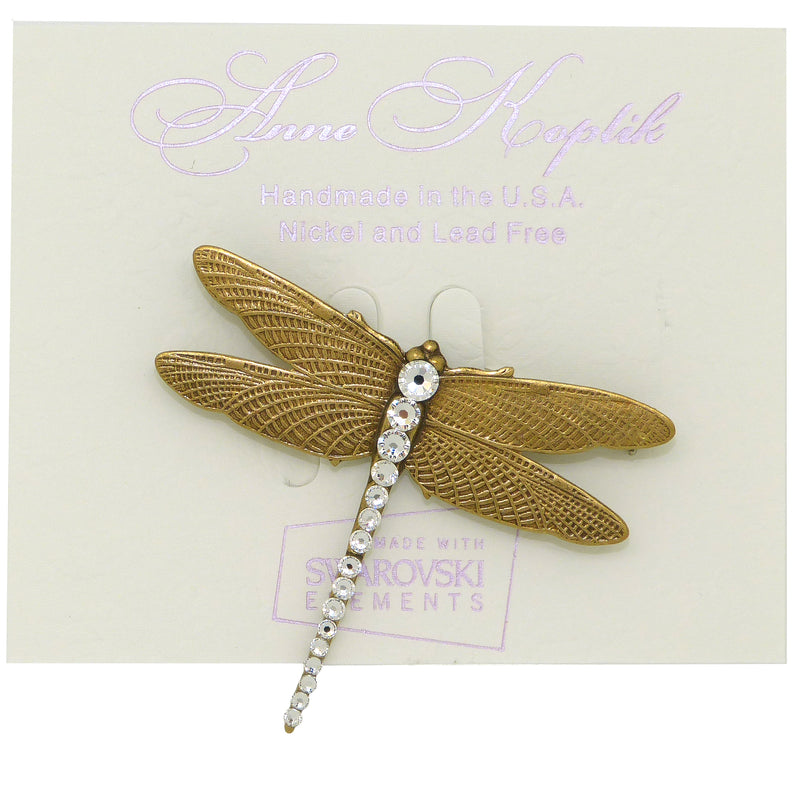 Anne Koplik Abella Dragonfly Pin Brooch with Swarovski Crystal PN5523CRY - ILoveThatGift