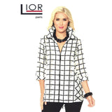 Lior Paris Victoria Zip Front Casual Dress Jacket Three Quarter Sleeve High Low Hem