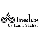 Large 14K Gold Plated Hoop Earrings Ebony & CZ Studs Trades Haim Shahar - ILoveThatGift
