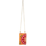 Mary Frances Fierce Beaded Embroidered Sun Sweet Crossbody Phone Bag Glasses Orange
