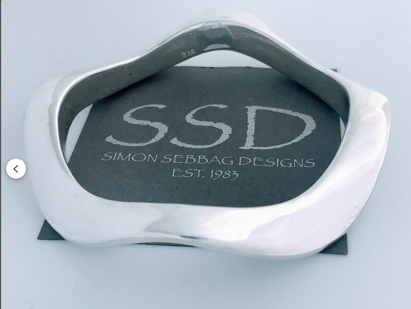 Simon Sebbag Wavy Sterling Silver 925 Bracelet B1221 SS Bangle