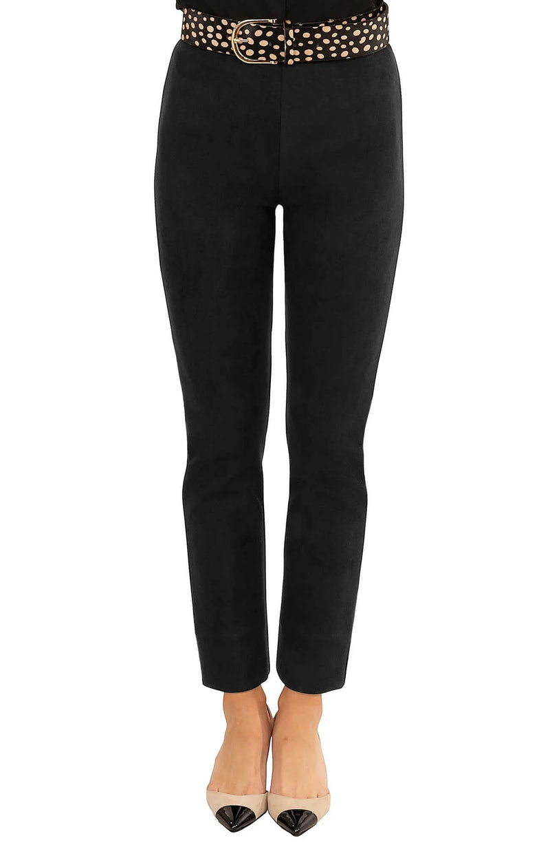 Gretchen Scott Black Gripeless Pull On Pants - Ultra Suede BLACK Large