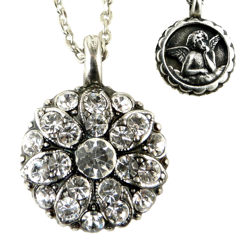 Mariana Guardian Angel Crystal Pendant Necklace Clear Crystal 001001 - ILoveThatGift