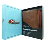 Nocona Western Bible Leather Case Cover Praying Cowboy Zippered Brown 0650608 - ILoveThatGift