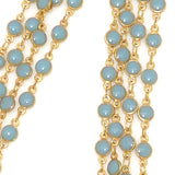 La Vie Parisienne Gold Convertible Crystal Air Blue Charm Necklace 1224G Popesco - ILoveThatGift