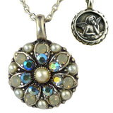 Mariana Guardian Angel Crystal Pendant Necklace 1341 Pearl Opal Blue - ILoveThatGift