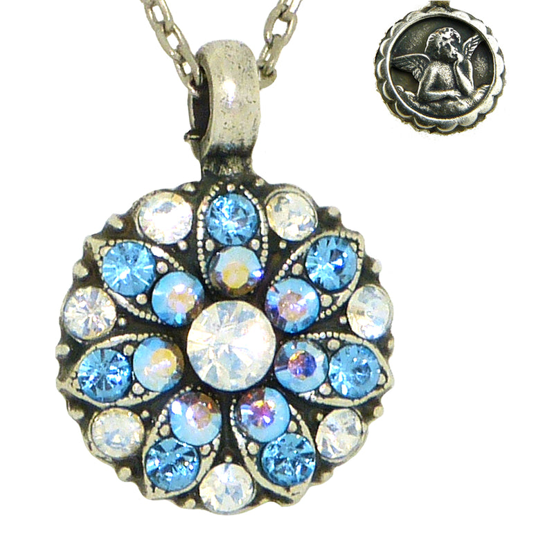 Mariana Guardian Angel Crystal Pendant Necklace 141 Aqua AB Clear - ILoveThatGift