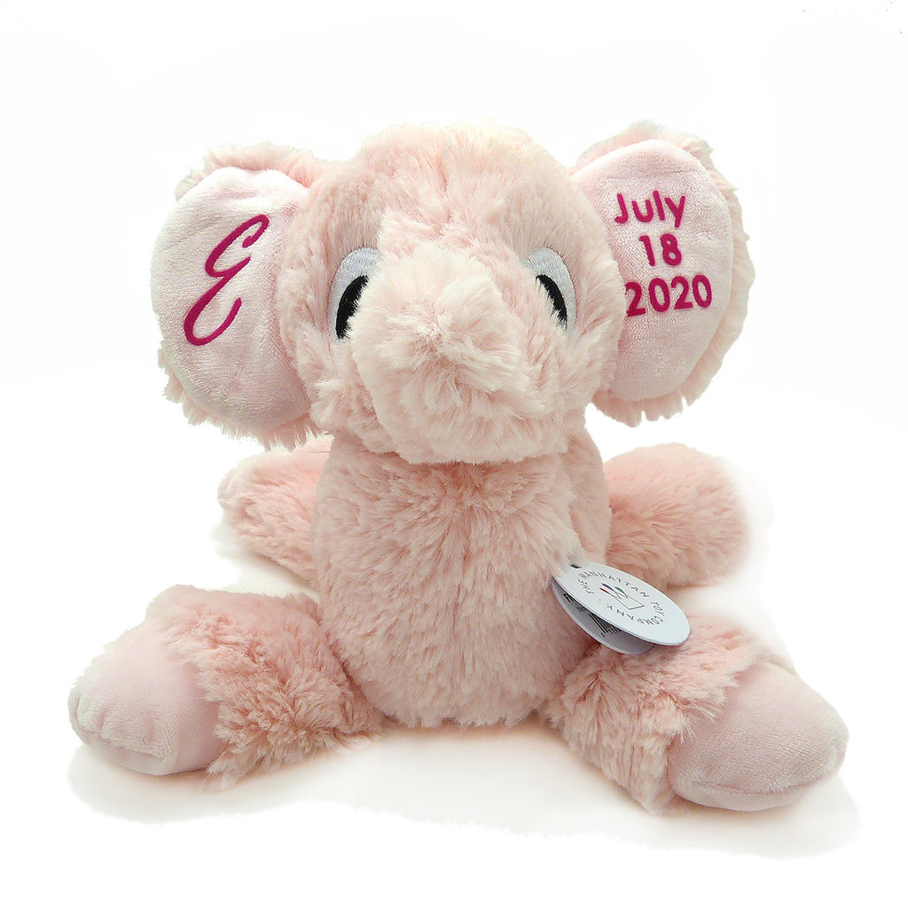 Personalized Stuffed Animal Birth Announcement Elephant Birth Stats Plush Baby Gift - ILoveThatGift