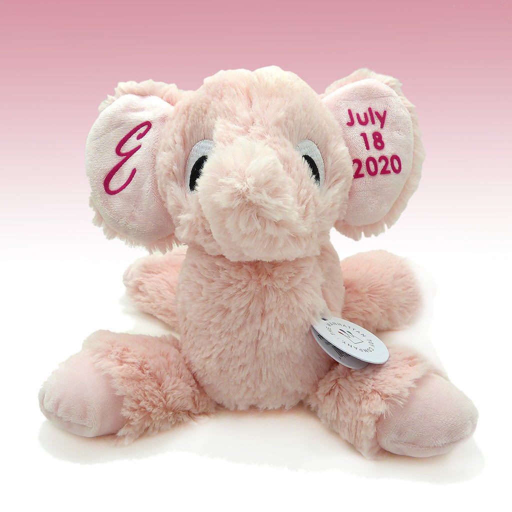 Personalized Stuffed Animal Birth Announcement Elephant Birth