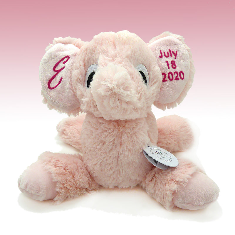 Personalized Stuffed Animal Birth Announcement Elephant Birth Stats Plush Baby Gift - ILoveThatGift