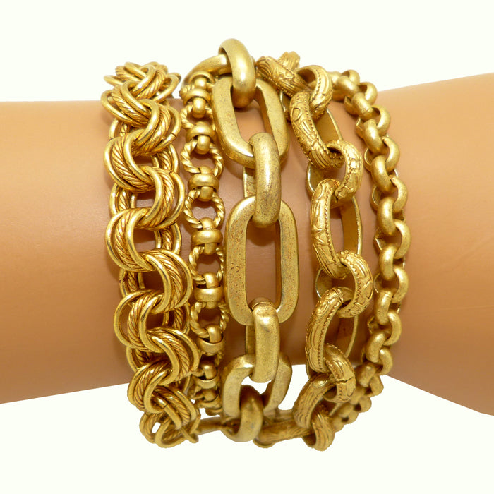 La Vie Parisienne Antique Gold Multi Chain Bracelet Looks Layered 1620G - ILoveThatGift