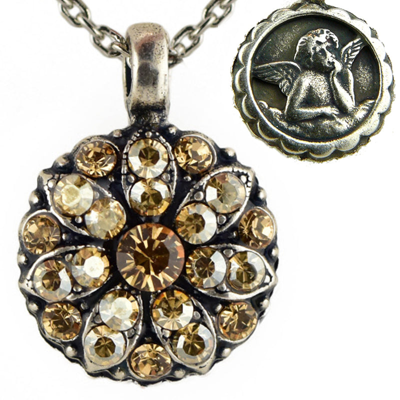 Mariana Guardian Angel Crystal Pendant Necklace 216 Topaz Crystal AB - ILoveThatGift