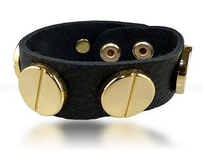 Soft Leather Bracelet Large Screw Dark Brown or Saddle wear with CC Skye - ILoveThatGift