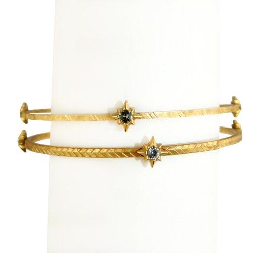 La Vie Parisienne Gold Clear Black Diamond Swarovski Crystal Bangle Bracelet - ILoveThatGift