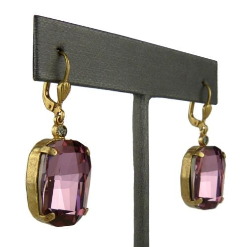 La Vie Parisienne Gold Vintage Rose Large Swarovski Earrings 6546G Catherine Pop - ILoveThatGift