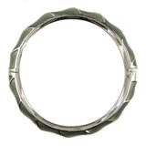 Gray Textured Enamel Silver Toned Bangle Bracelet Ribbed - ILoveThatGift